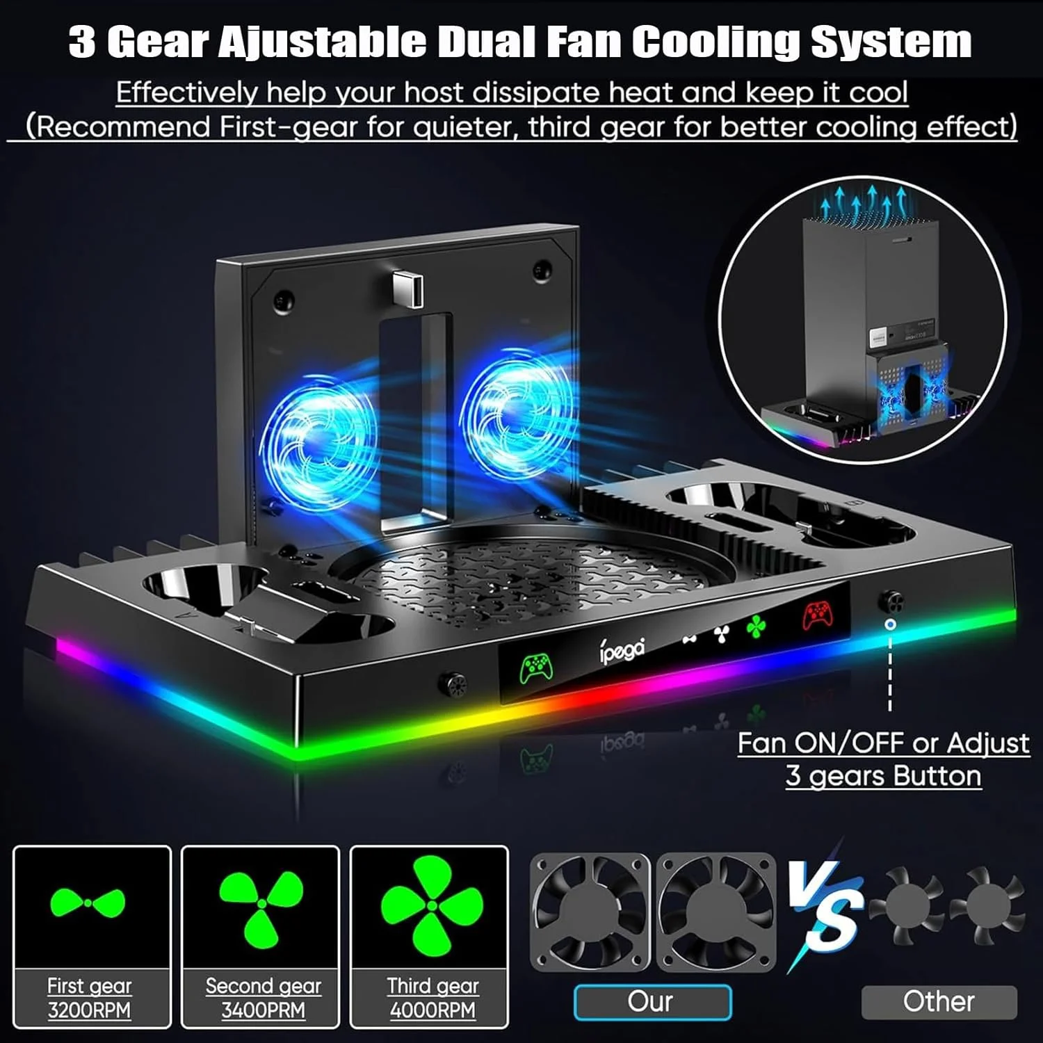 İPEGA VERTİCAL STAND XBOX RGB CHARGİNG STATİON