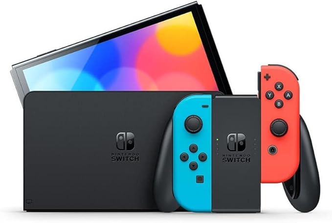 NİNTENDO SWİTCH OLED NEON RED/NEON BLUE OYUN KONSOLU 128 GB OYUN YÜKLÜ