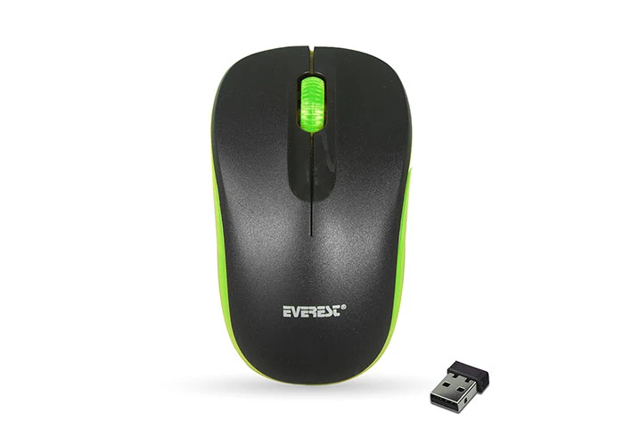 EVEREST SM-165 SİYAH/YEŞİL 2.4GHZ KABLOSUZ MOUSE