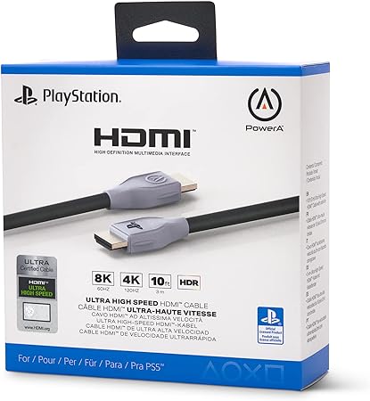 POWERA PLAYSTATİON 5 ULTRA YÜKSEK HIZLI HDMI KABLO 3 METRE BEYAZ SİYAH