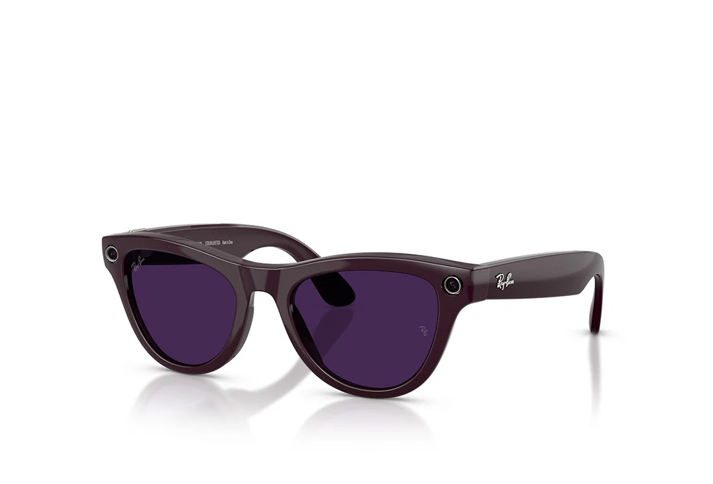 Ray Ban Meta Skyler 2. Nesil Parlak Siyah Transitions Ametist Mor