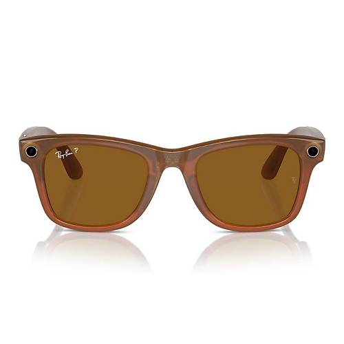 Ray-Ban Meta Wayfarer Akilli Gozluk Parlak Karamel Polarize Kahverengi RW4008