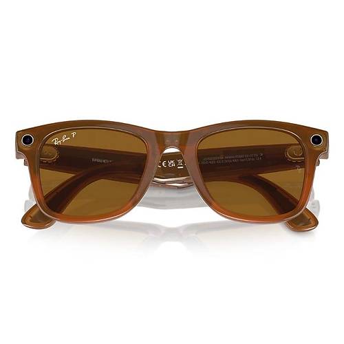 Ray-Ban Meta Wayfarer Akilli Gozluk Parlak Karamel Polarize Kahverengi RW4008