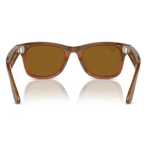 Ray-Ban Meta Wayfarer Akilli Gozluk Parlak Karamel Polarize Kahverengi RW4008