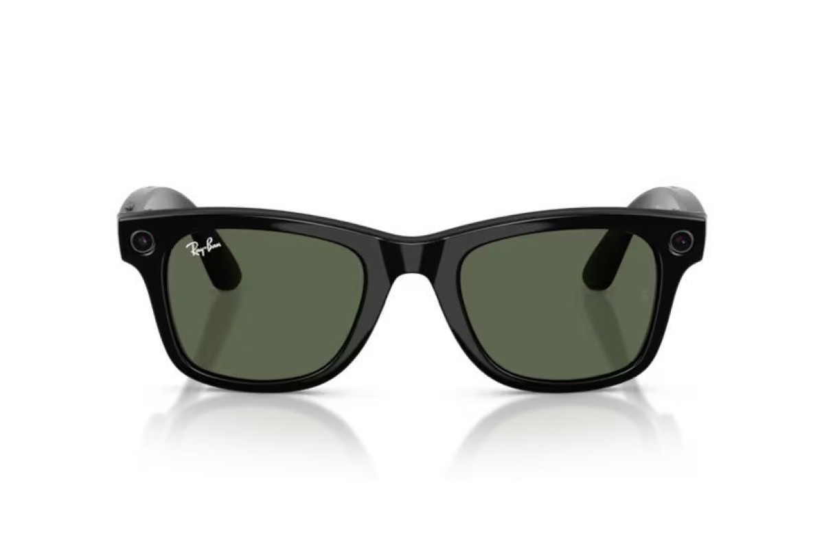 RAY-BAN META WAYFARER PARLAK SİYAH ŞEFFAF TRANSITIONS  YEŞİL CAM (2.NESİL) RW 4012