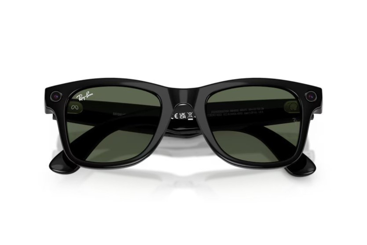 RAY-BAN META WAYFARER PARLAK SİYAH ŞEFFAF TRANSITIONS  YEŞİL CAM (2.NESİL) RW 4012