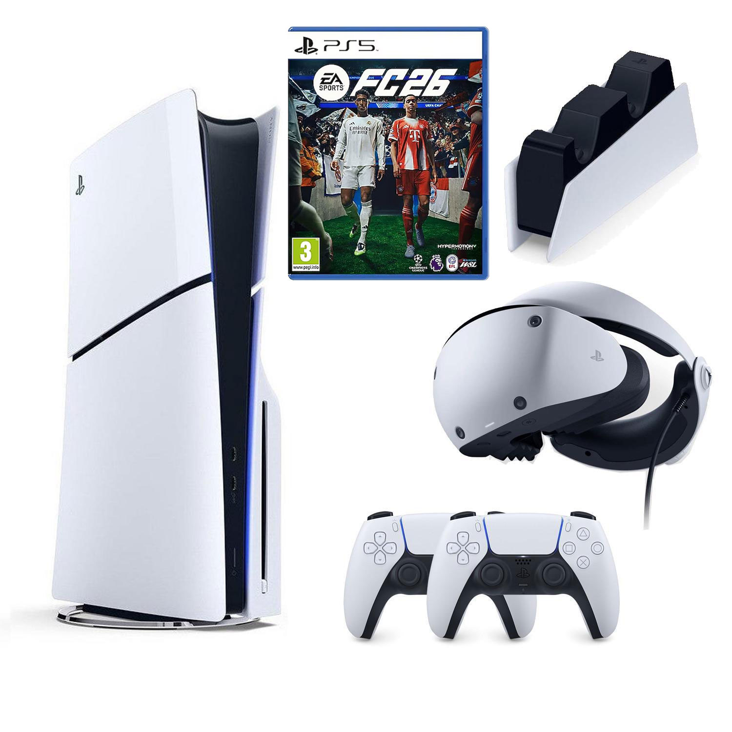 SONY PLAYSTATİON 5 PS5 SLIM CD Lİ + 2.KOL + FC 26 OYUNU + SONY ŞARJ İSTASYONU + PS5 VR 2