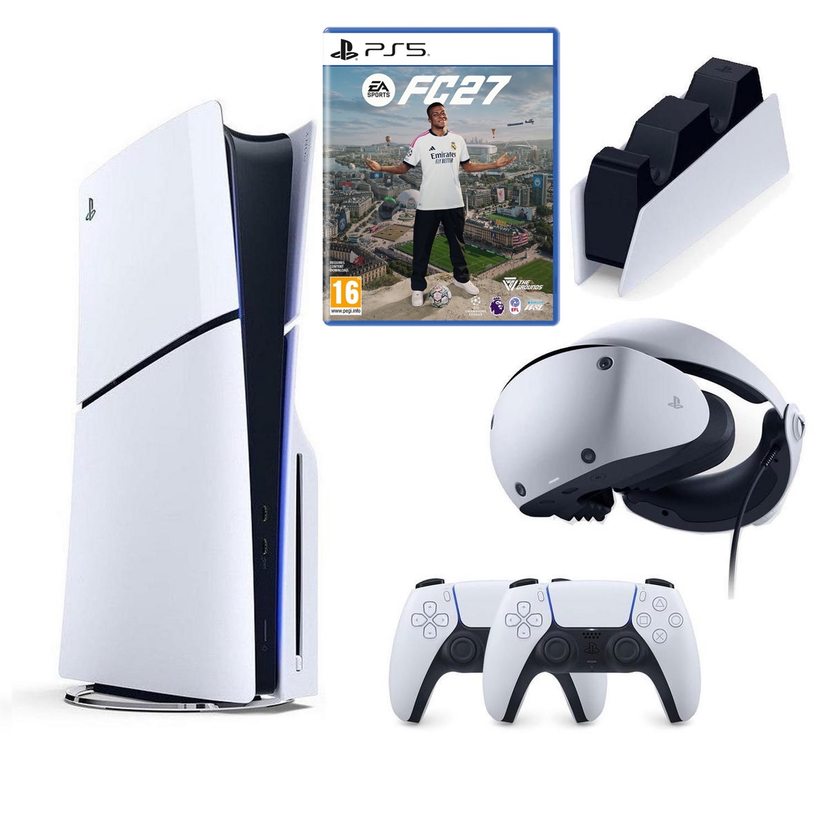 SONY PLAYSTATİON 5 PS5 SLIM CD Lİ + 2.KOL + FC 27 OYUNU + SONY ŞARJ İSTASYONU + PS5 VR 2