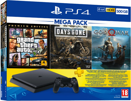 SONY PS4 500 GB MEGAPACK DAYS GONE/GTA 5/GOD OF WAR/PSN SONY EURASIA GARANTİLİ