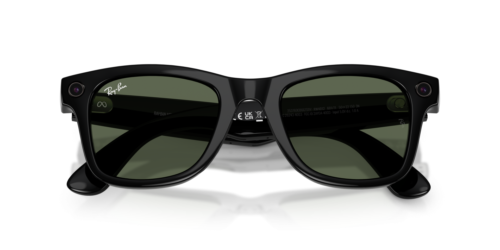 TEŞHİR RAY-BAN META WAYFARER PARLAK SİYAH YEŞİL CAM (2. NESİL) RW 4012
