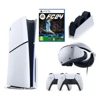 SONY PLAYSTATİON 5 PS5 SLIM CD Lİ + 2.KOL + FC 24 OYUNU + SONY ŞARJ İSTASYONU + PS5 VR 2