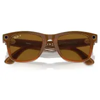 Ray-Ban Meta Wayfarer Akilli Gozluk Parlak Karamel Polarize Kahverengi RW4008