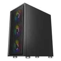 1ST PLAYER AR7 SİYAH 650W 80+ ARGB 4X12CM FAN TEMPERLİ CAM MESH USB 3.0 ATX KASA