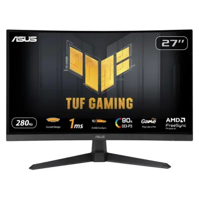 2.EL Asus TUF Gaming VG27VQM1B 27" 1 ms Full HD Curved 280 Hz Oyuncu Monitörü (18 ay garanti)