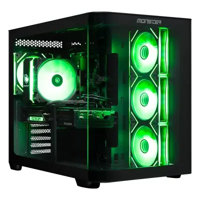 2.EL Monster Tulpar TD3 V1.9.6.3 Intel i5 14400F 16 GB 1TB Rx9060 XT Windows 11 Masaüstü Oyun Bilgisayarı Siyah