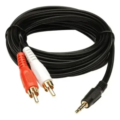 3.5 Mm Stereo To 2 Rca Aux Tos Ses Kulaklık Kablosu 5 Metre