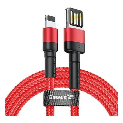 BASEUS CAFULE 2.4 A LİGHTNİNG 1 METRE ŞARJ KABLOSU KIRMIZI KABLO
