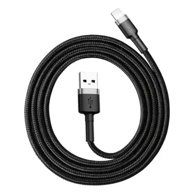 BASEUS CAFULE CALKLF-BG1 2.4A LİGHTNİNG KABLO GRİ 1M SİYAH