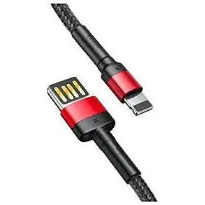 BASEUS CAFULE İPHONE LİGHTNİNG KABLO, 2.4A, 1M, KIRMIZI,SİYAH