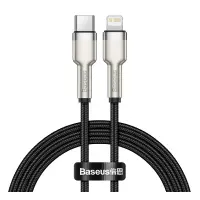 BASEUS CAFULE METAL 20W 1 METRE TYPE-C TO LİGHTNİNG KABLO SİYAH