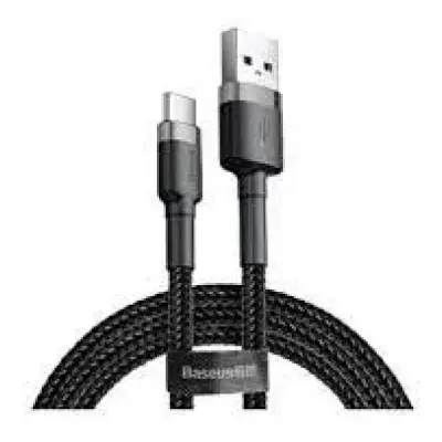 BASEUS CAFULE USB TYPE C 3 METRE 2.0A HIZLI ŞARJ KABLOSU SİYAH