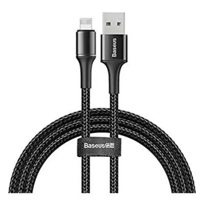 BASEUS CALGH-A01 HALO RGB LİGHTNİNG KABLO 2.4A 0.5MT SİYAH