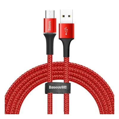 BASEUS CAMGH-C09 HALO RGB MİCRO ŞARJ KABLOSU 2A 1MT KIRMIZI