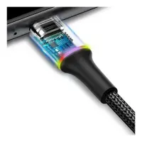 BASEUS CAMGH-C09 HALO RGB MİCRO ŞARJ KABLOSU 2A 1MT KIRMIZI