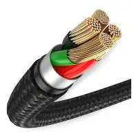 BASEUS CAMGH-C09 HALO RGB MİCRO ŞARJ KABLOSU 2A 1MT KIRMIZI