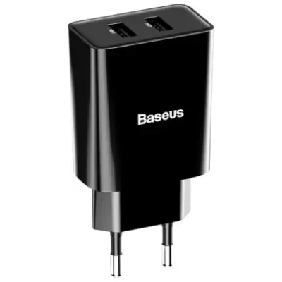 BASEUS SPEED MİNİ DUAL 10.5W SEYAHAT ŞARJI SİYAH