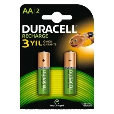 DURACELL 2500 MAH ŞARJ EDİLEBİLİR AA KALEM PİL 2'Lİ PAKET