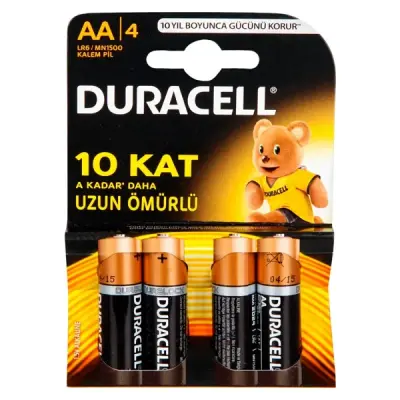 DURACELL 4' LÜ PAKET LR6-MN1500 1.5V AA KALEM PİL