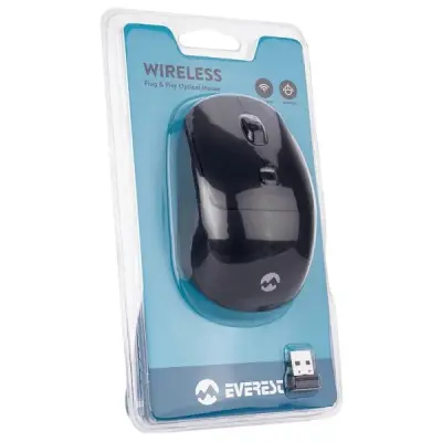 EVEREST SM-320 USB SİYAH 1600DPİ OPTİK KABLOSUZ MOUSE