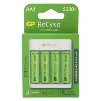GP RECYKO ŞARJ CİHAZI VE 4X2600 MAH AA PİL