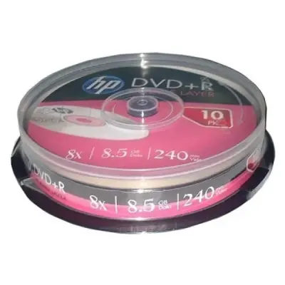 HP DRE00060-3 DVD-R DOUBLE LAYER 8X 8.5 GB DATA 10'LU