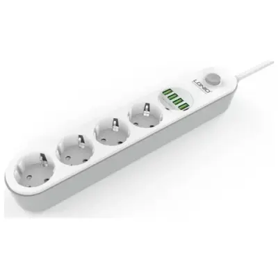 LDNIO AKIM KORUMALI 4'LÜ USB ŞARJ YUVALI PRİZ 5V SE4432