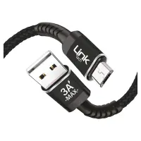 LİNKTECH K421 SAFE MİCRO USB 3A 1000MM ŞARJ KABLOSU SİYAH