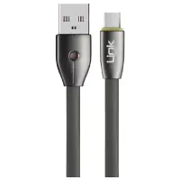 LINKTECH K484 ANDROİD IŞIKLI 1MT ŞARJ/SENKRONİZASYON KABLOSU SİYAH