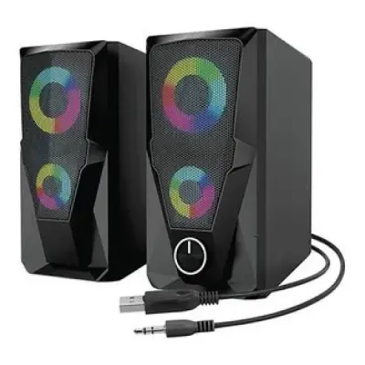 MİKADO MD-336 2.0 6 WATT RGB LEDLİ SİYAH MULTİMEDİA USB SPEAKER