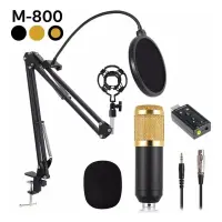 MUSİC D.J. M-800 YOUTUBER MİKROFON+STAND+ÖN PANEL+USB
