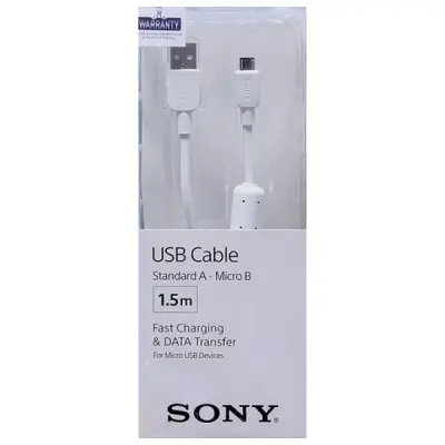 SONY MİCRO USB ŞARJ VE TRANSFER KABLOSU CP-AB150 BEYAZ