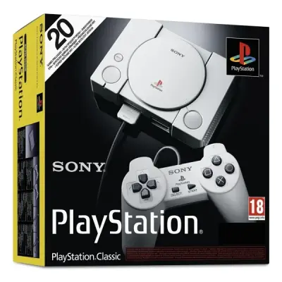 SONY PLAYSTATION CLASSIC & 20 CLASSIC GAMES