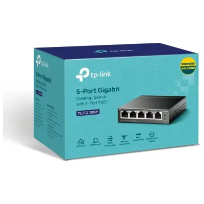 TP-LINK TL-SG1005P 5-PORT GİGABİT POE MASAÜSTÜ SWITCH