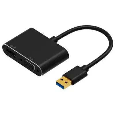 VİDEO ADAPTÖR USB TO HDMI + VGA ÇEVİRİCİ USB 3.0 2K