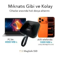Addlink P30 2TB 4000-3600 MB/s USB 4.0 (40Gbps) Type-C Portable Taşınabilir SSD AD2TBP30B4K