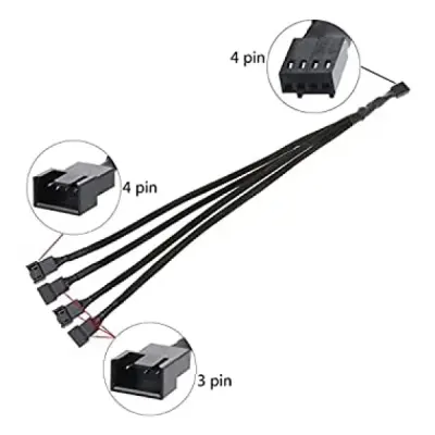ALFAİS 4987 4 PİN FAN ÇOKLAYICI Y PWM ÇOKLAYICI SPLİTTER KABLOSU 4 PORT