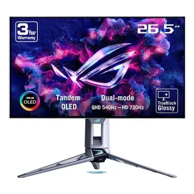 Asus ROG Swift OLED PG27AQWP-W 26.5" 0.02 ms 2K 540 Hz - HD 720 Hz Pivot OLED Oyuncu Monitörü