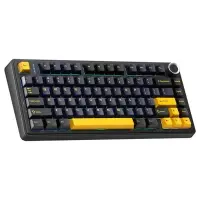 Aula F75 Mekanik RGB TKL Hot Swap GrayWood V4 Switch Kablosuz Makrolu Türkçe Q Klavye Siyah