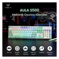 Aula S500 RGB %100 Brown Switch Kablolu Mekanik Oyuncu Klavyesi