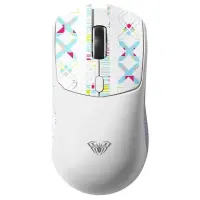 Aula SC580X LightWeight Beyaz Şarjlı Makrolu Ergonomik Optik Kablolu/Kablosuz Oyuncu Mouse